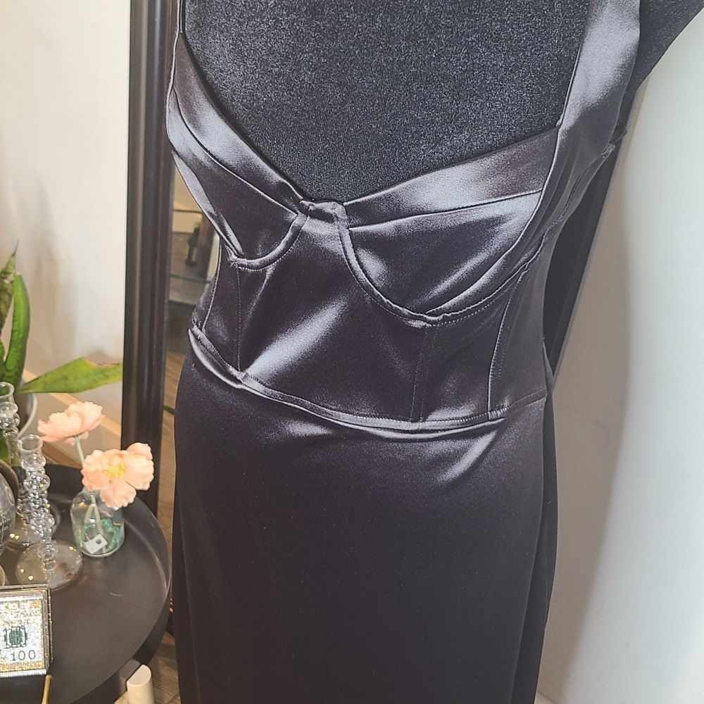 Zara Black Ruched Tie Front Cocktail Dress